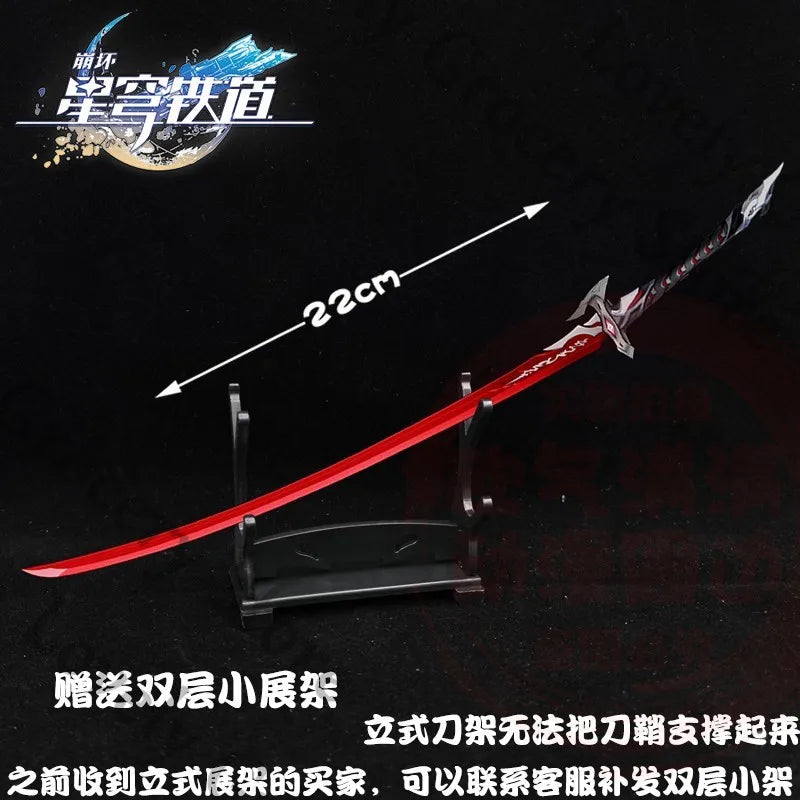 Anime Honkai: Star Rail Acheron Cosplay Cartoon Knife Weapon Model Accessory Metal Prop Ornament Game Collection Mascot Gift