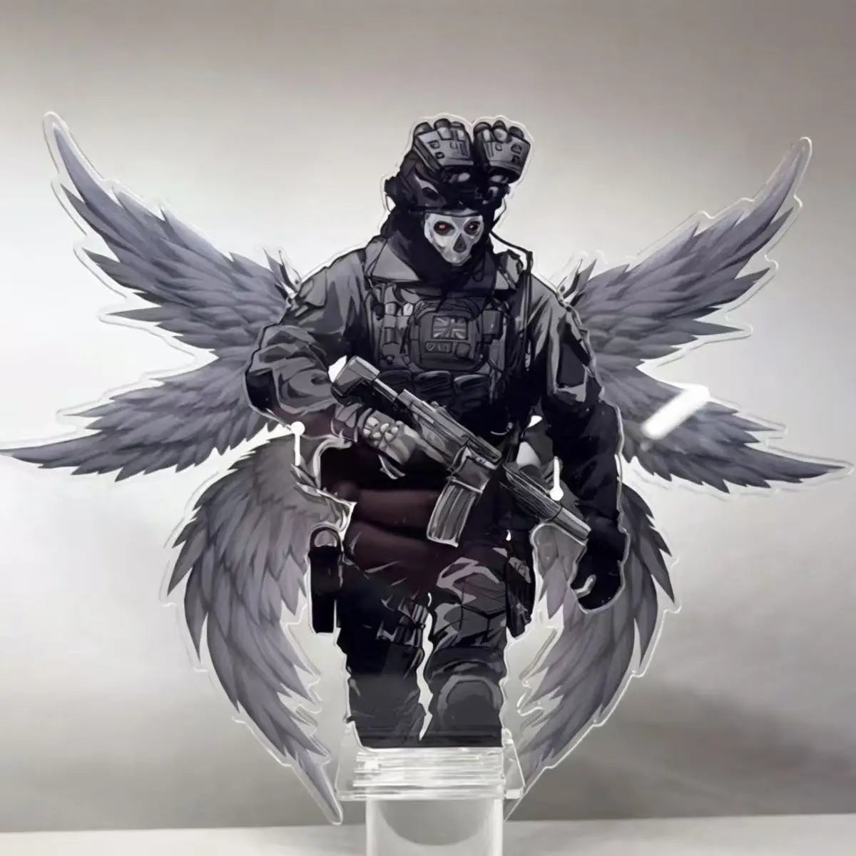 New Call of Duty Anime Game Peripheral Ghost Black Angel Ornament  Acrylic Cosplay  Desk Stand Up Decoration Birthday Gift Gu Zi