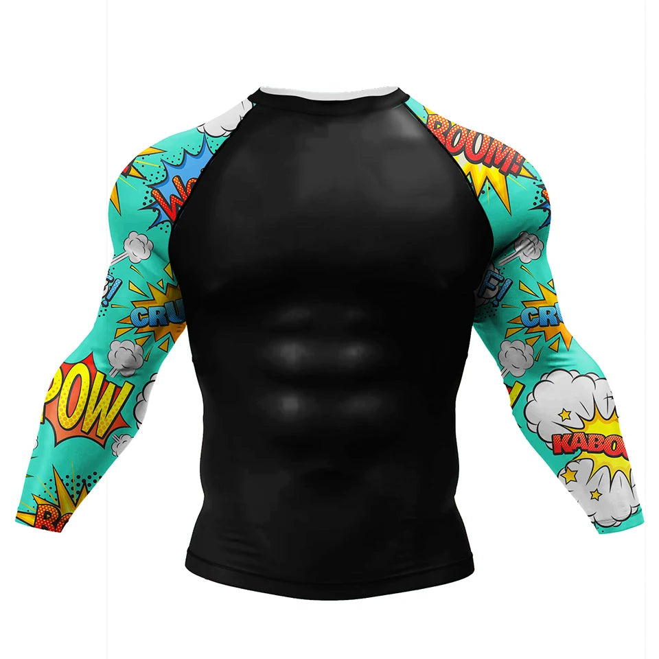 MMA BJJ Martial Arts Wear Boxing Rashguard T-shirt+Pants Set Fighting Striker Training Boxing Clothing Sports Muay Thai Shorts