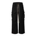 High Street RO Style Men's Wide Leg Workwear Pants Trendy Brand Dark Multi Pocket Floor Length Bell Bottoms Cross Border Hot ...