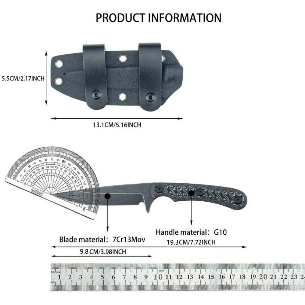 Ergonomic Design Festival Preferred Gift Outdoor Portable Handmade Straight Knife with Sheath Lightweight Camping Cooking Knives