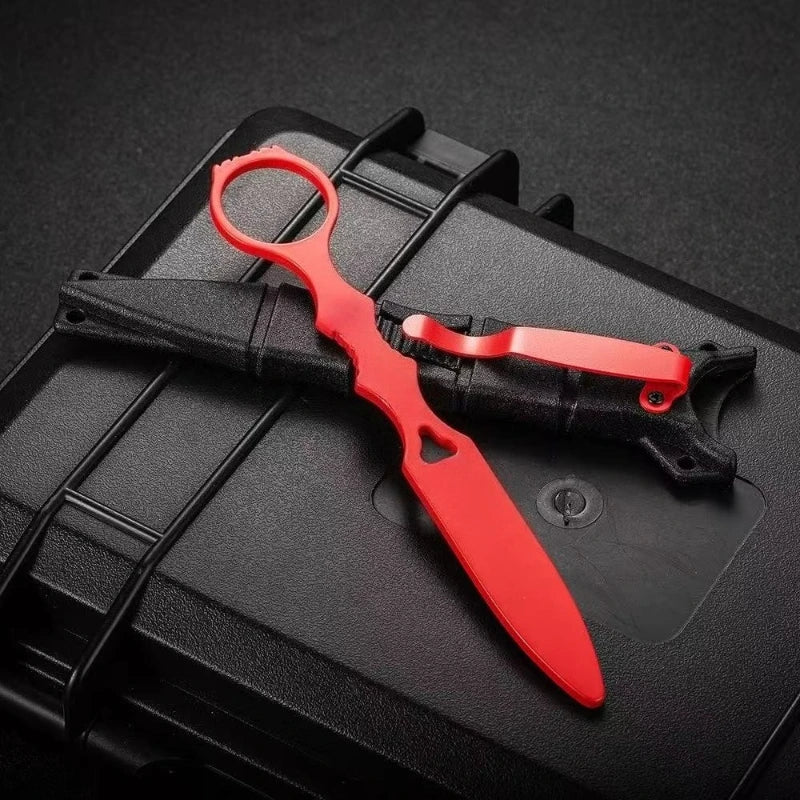 2026 model outdoor unsharpened small straight knife, easy to carry EDC440 blade training knife, training sheath