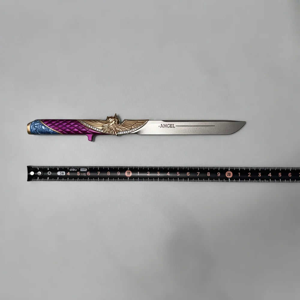 22cm 8.66in Delta Force Dark Star Katana Game Model Props Samurai Sword Unsharpened Decorative Craft Knife Desktop Display Gift