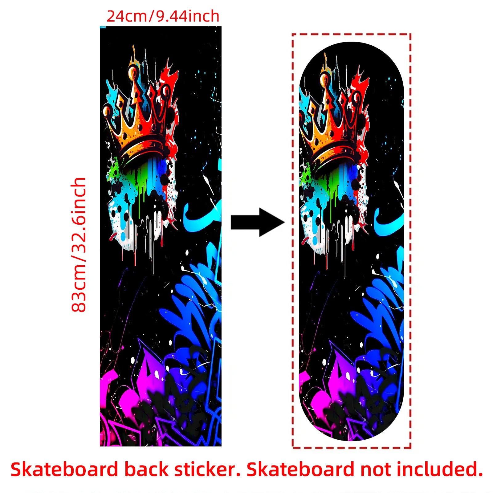 1 piece skateboard trend decorative sticker, creative personality cool self-adhesive four-wheel skateboard sticker, easy tostick