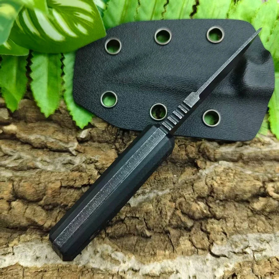 DAR03 Mini Pocket Necklace Knife 5Cr13Mov Blade Nylon Fiber Handle Outdoor Camping Portable Fishing Straight Knives with Sheath