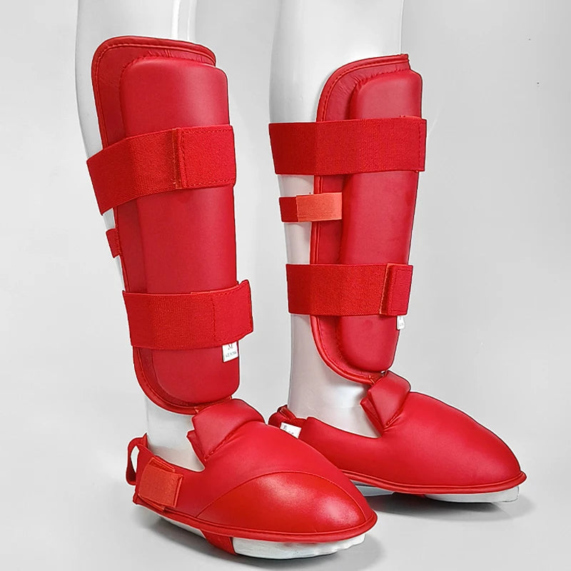 Karate Sparring Gear Set Leg Hand Protector karate Shin Guard Palm Boxing Gloves Sock Shoes MMA Training Adult Child