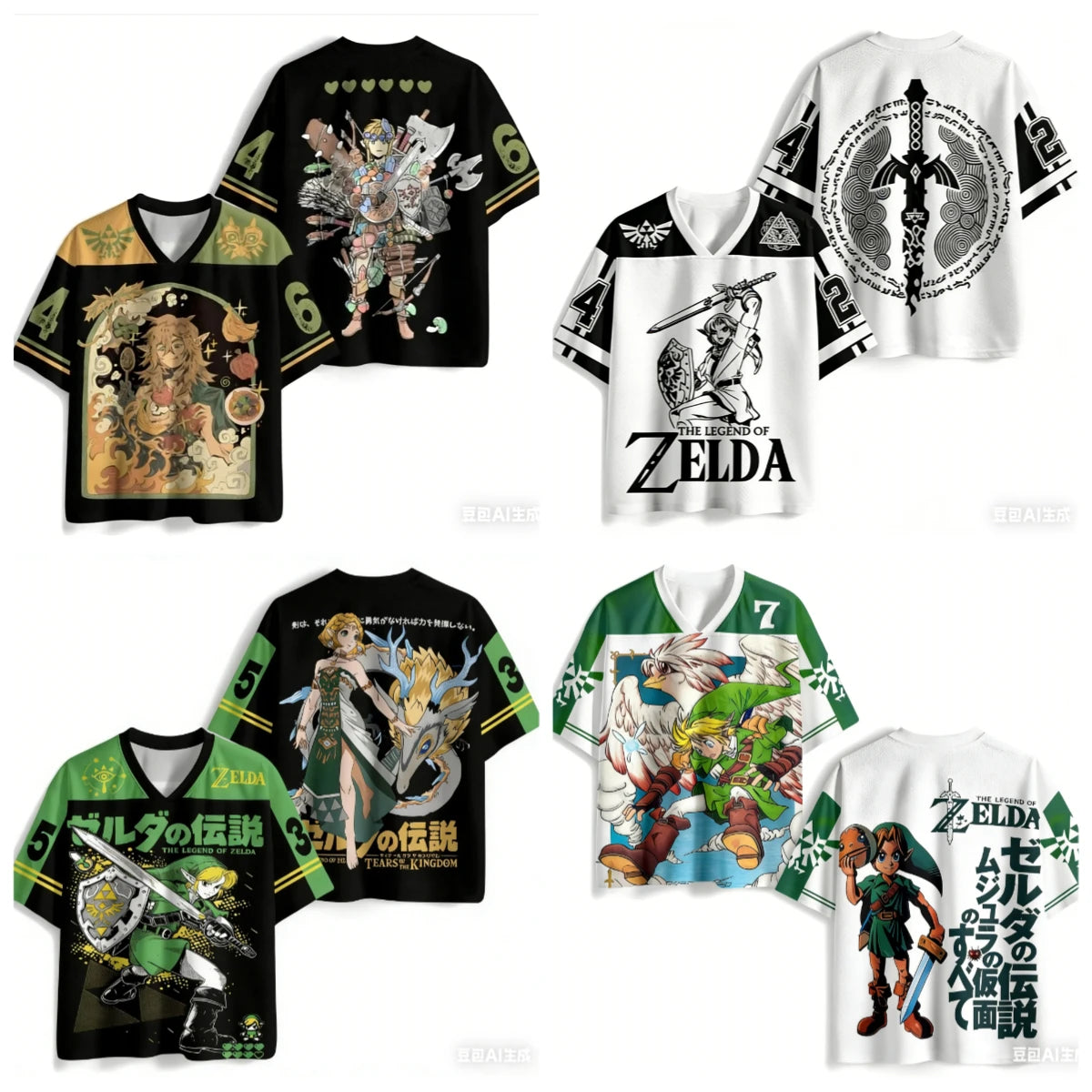 Zelda Adult and Children 3D Print V-neck T-shirt, A Must-have for The Open-world Game Pioneer! Shorts Friends