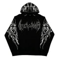2025 Men's Gothic Skull Thorn Print Hoodie Fleece Lined Winter Streetwear Sweatshirt Casual Warm Pullover Tops for Daily Wear