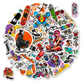 56/112 Pcs Street Style Skateboard Culture Creative Skull Stickers DIY Helmet Skate Car Door Bicycle Stationery Box Waterproof