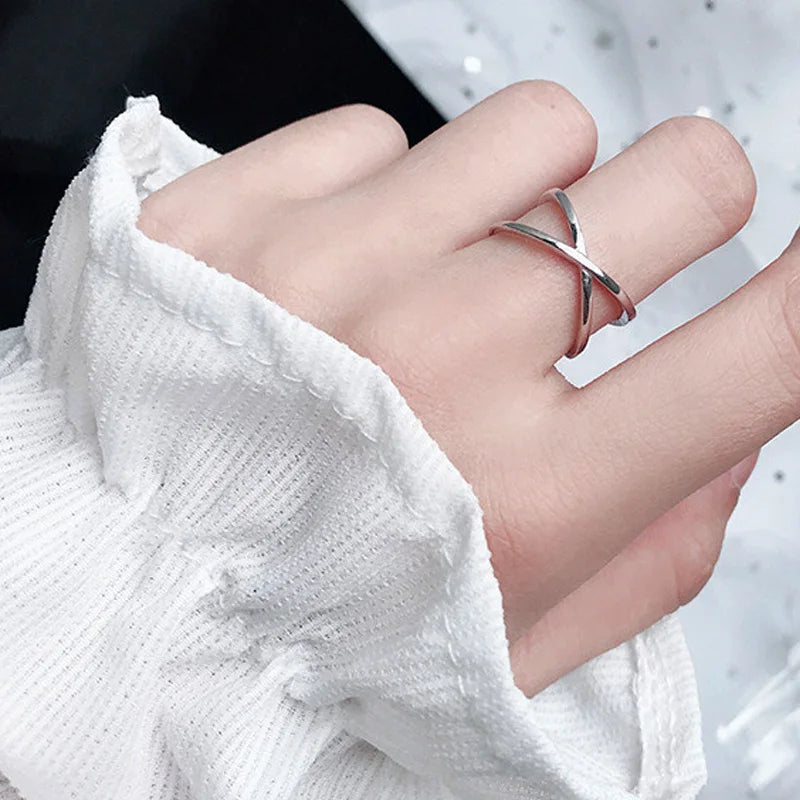925 Sterling Silver Cross Rings For Women Luxury Engagement Wedding Jewelry Gift Female Accessories Jewellery Free Delivery