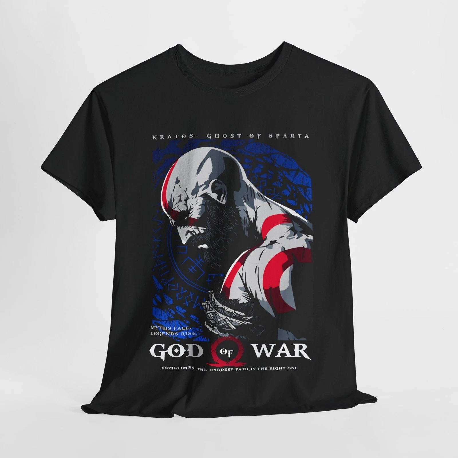 God of War Shirt, Kratos T-shirt, Spartan Ghost Men's and Women's Shirt Summer Pure Cotton Comfortable Loose Short Sleeved Shirt