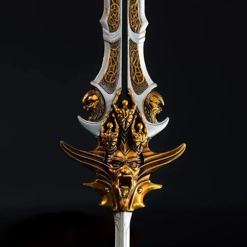22cm God of War Blade of Olympus Weapon Kratos Zeus Anime Game Metal Weapon Model Katana Samurai Sword Keychains Crafts Gift Toy
