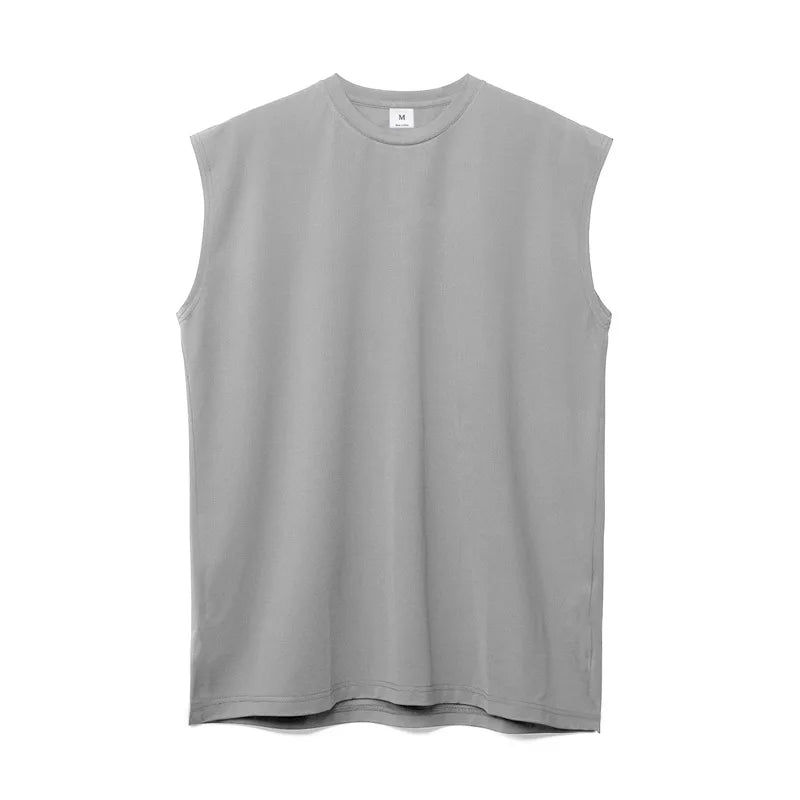 Summer New Gym Vest Men Broad Shoulder Sleeveless Sports Tank Top Quick-dry Cotton Fitness T-shirt Running Tank Top Men Tops
