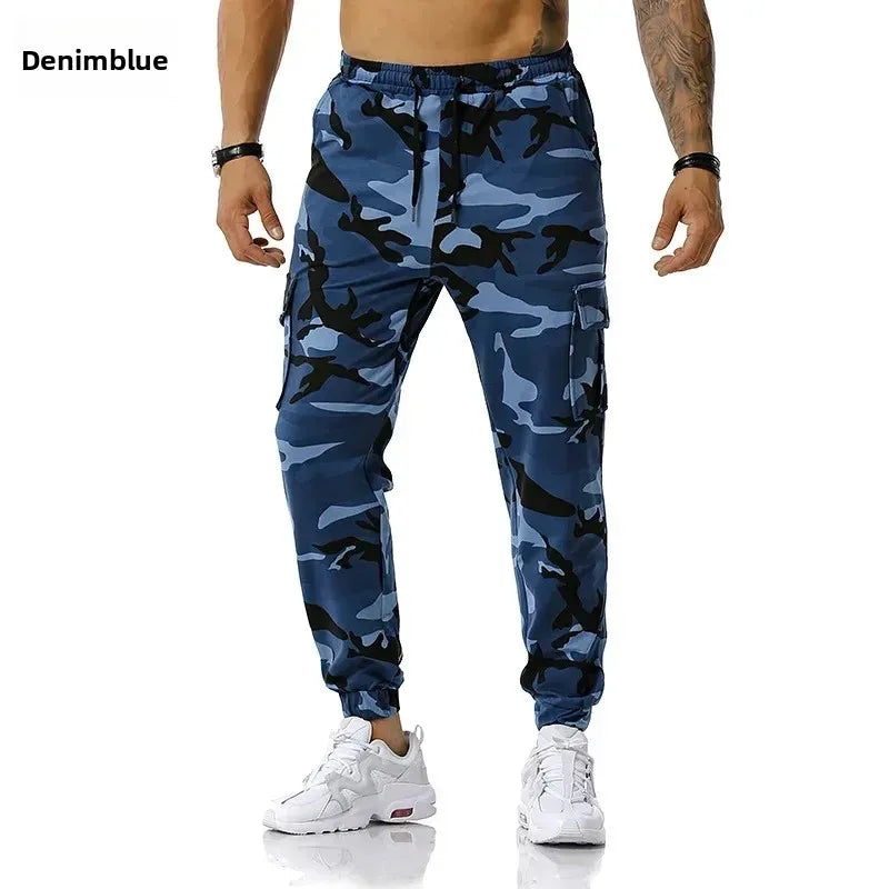 Fashion Camouflage Cargo Pants for Men Military Tactical Camo Cotton Trousers Outdoor Casual Joggers Men Drawstring Sweatpants