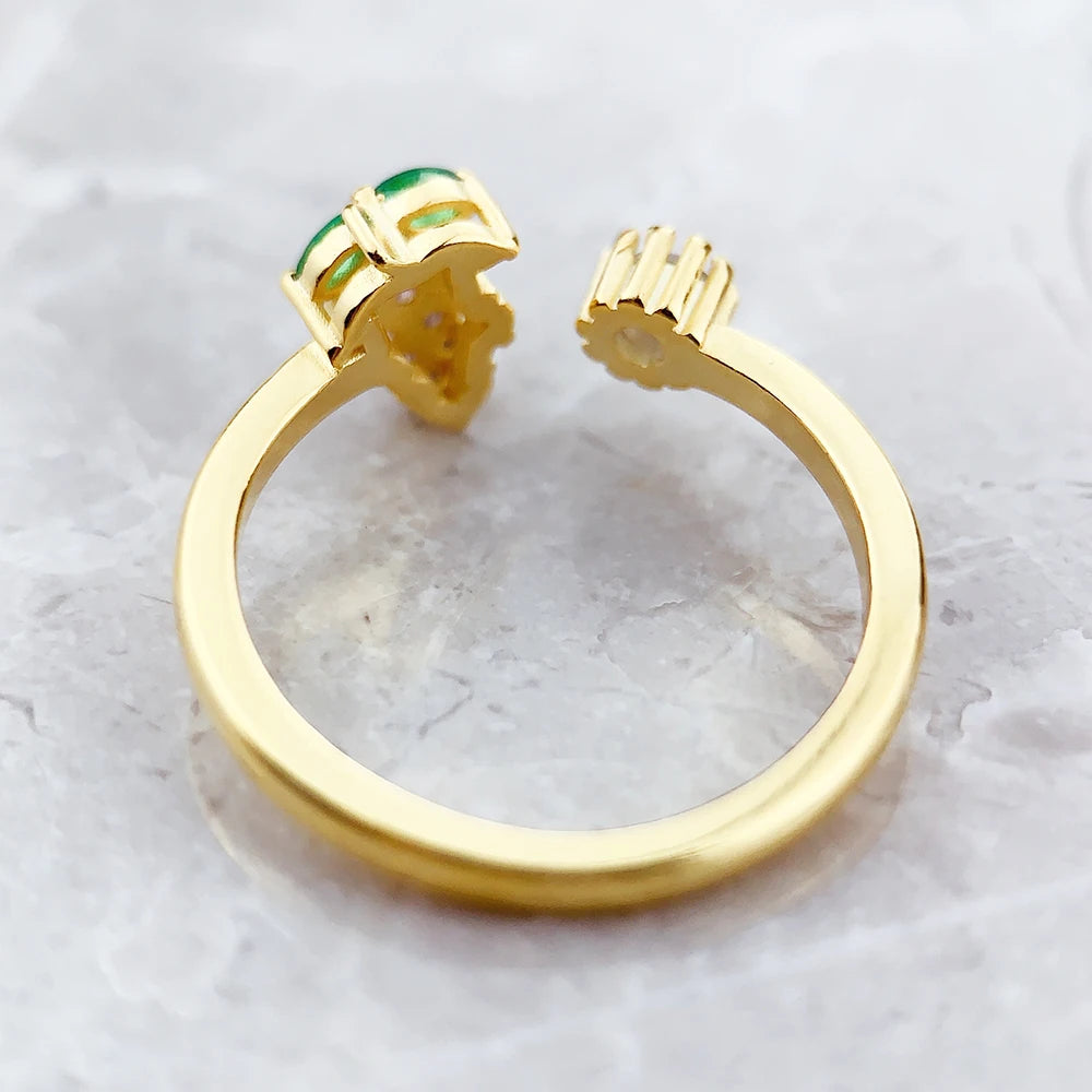 Ring Grape Gold Brand New Trendy Fine Jewelry Pure 925 Strerling Silver Sweet And Stylish Gift For Women