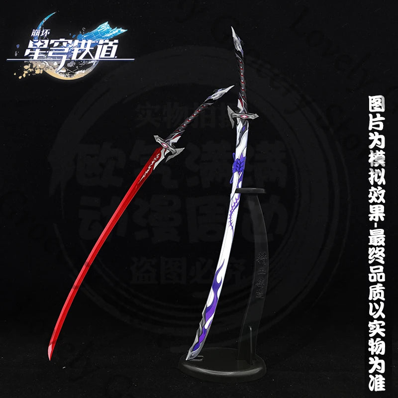 Anime Honkai: Star Rail Acheron Cosplay Cartoon Knife Weapon Model Accessory Metal Prop Ornament Game Collection Mascot Gift