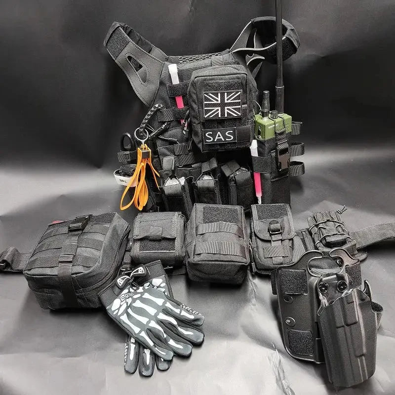 COD Ghost Full Set of Equipment Tactical MOLLE Combat Vest Chest Rig Set with Belt Helmet for Call of Duty 19 Nightwar Cosplay