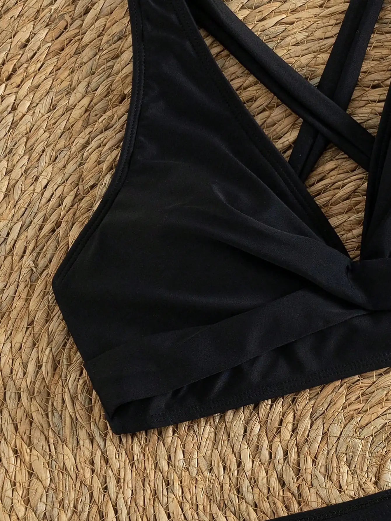 Women's Black Twist Front Bikini Set with Skirt, 3 Piece High Waisted Swimwear, Modest Skirted Bathing Suit for Summer  Vacation