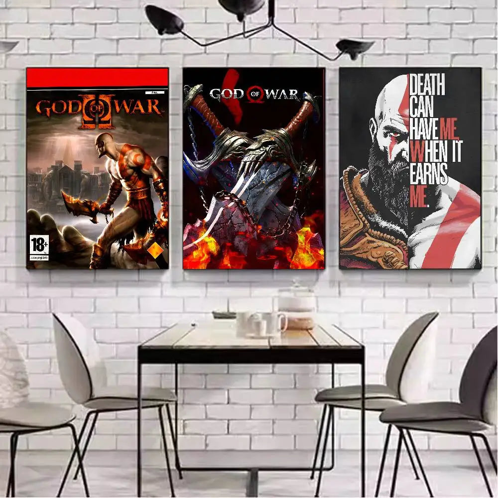 G-God Of War Game Poster Art With Prints Home Bedroom Living Room Decoration Gift