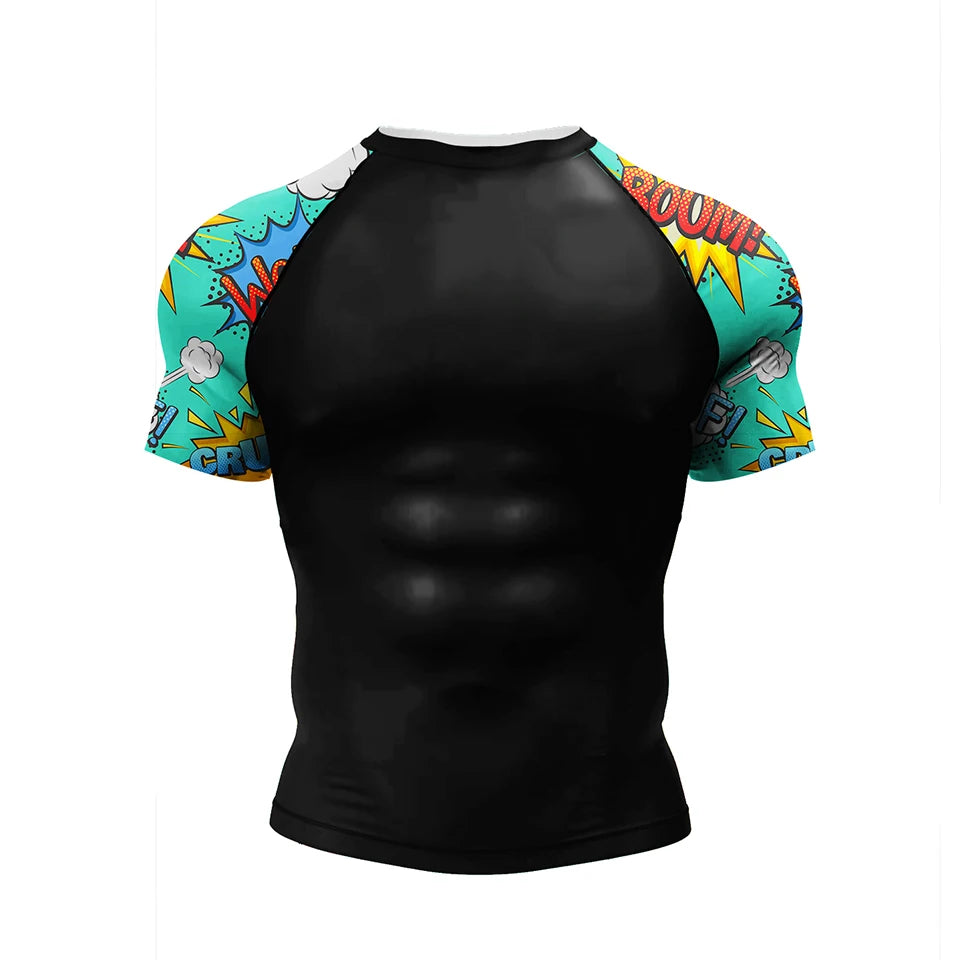 MMA BJJ Martial Arts Wear Boxing Rashguard T-shirt+Pants Set Fighting Striker Training Boxing Clothing Sports Muay Thai Shorts