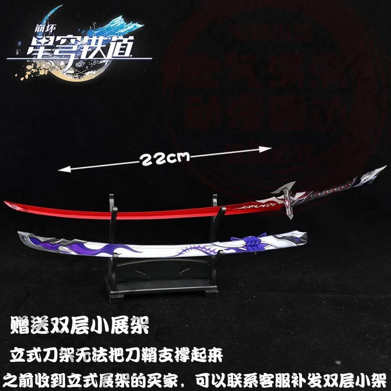 Anime Honkai: Star Rail Acheron Cosplay Cartoon Knife Weapon Model Accessory Metal Prop Ornament Game Collection Mascot Gift