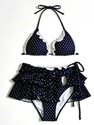 2026 Sexy Elegant Bow Two Piece Bikini Set High Waist Bottom Cute Style Soft Swimwear Beach Bathing Suit for Women Summer New