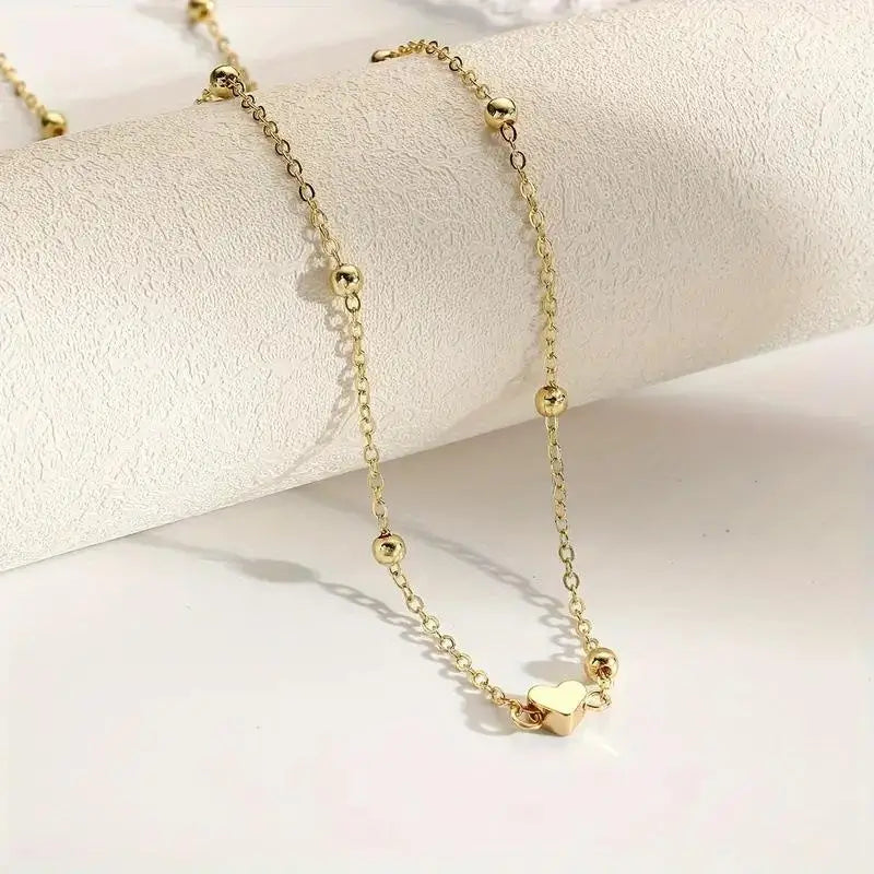 Girls Simple Heart Beaded Belly Chains For Women Fashion Metal Beach Bikini Waist Chains  Body Jewelry Accessories