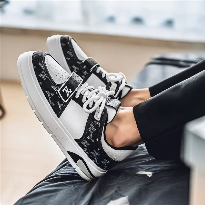 Fashion Blue Men's Skateboard Shoes Street Style Platform Casual Sneakers Man Hip Hop Designer Shoes For Men Skateboarding Shoes