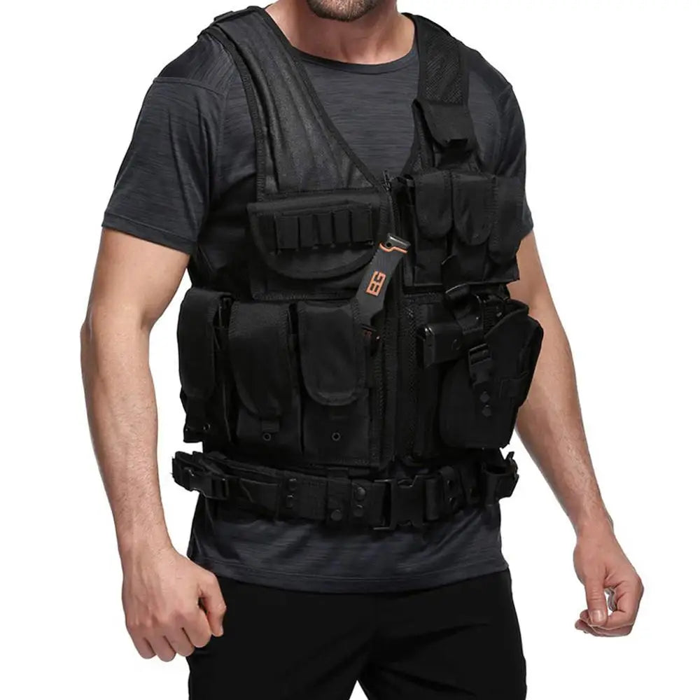 SWAT Tactical Vest Combat Armor Vests Security Hunting Adjustable Outdoor CS Cosplay Game Airsoft Jacket Training Vest