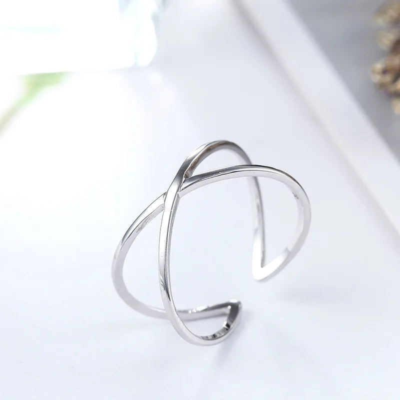 925 Sterling Silver Cross Rings For Women Luxury Engagement Wedding Jewelry Gift Female Accessories Jewellery Free Delivery