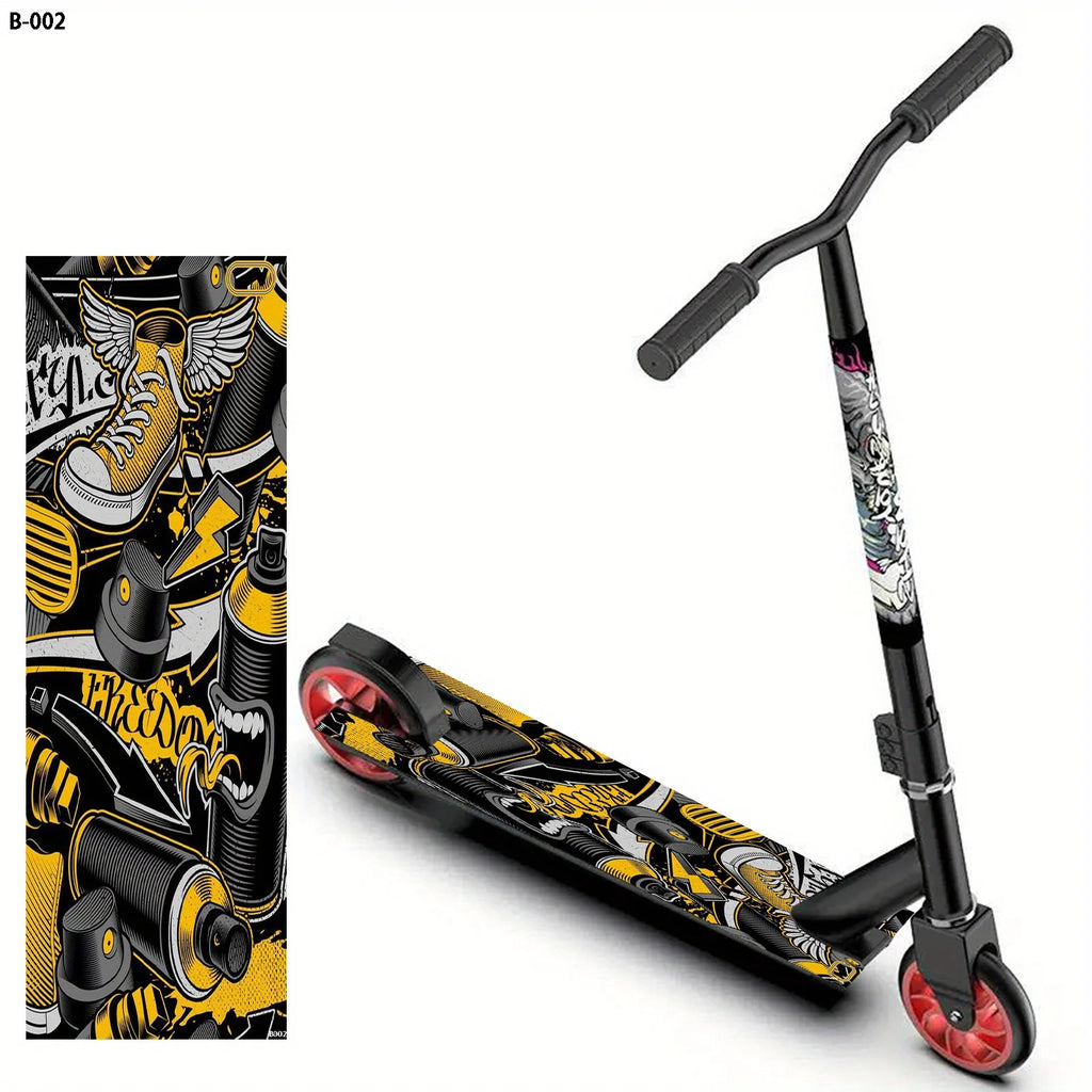 1 large trend retro style pattern scooter sticker, scooter sticker, DIY decorative sticker/skateboard body personalized DIY