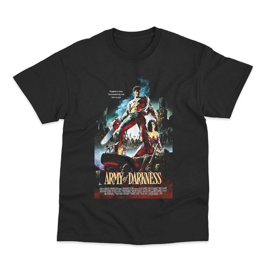 Army of Darkness T-Shirt Mens Classic Cult Horror Comedy Print Retro Evil Dead Fantasy Streetwear Short Sleeve Casual Summer Top