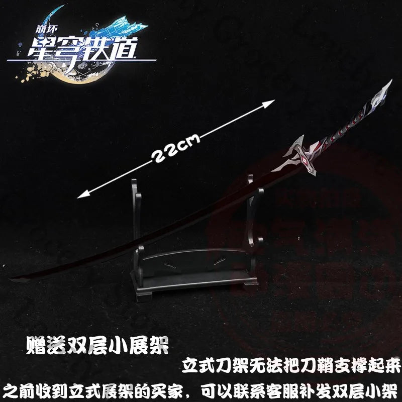 Anime Honkai: Star Rail Acheron Cosplay Cartoon Knife Weapon Model Accessory Metal Prop Ornament Game Collection Mascot Gift