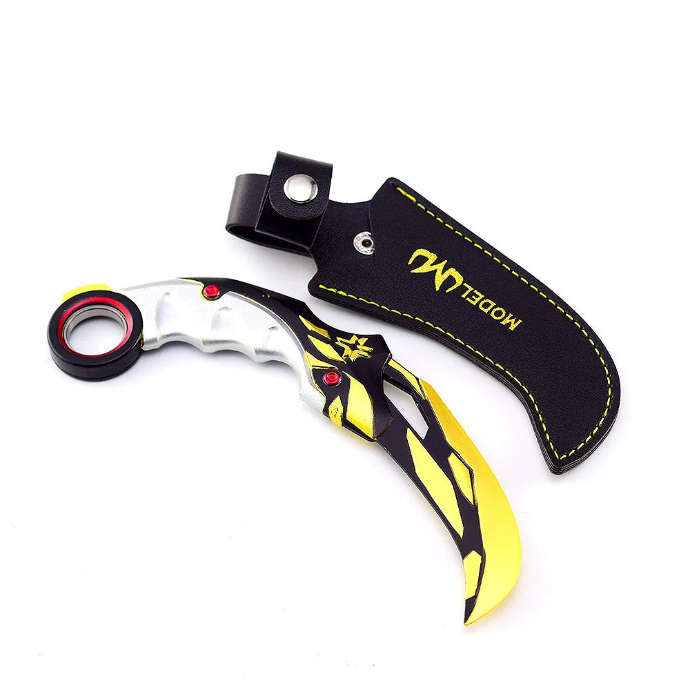17cm Valorant Championships Karambit Knife Rotatable Samurai Alloy Model Melee Reaver Weapon Katana Training Knives Toys Boys