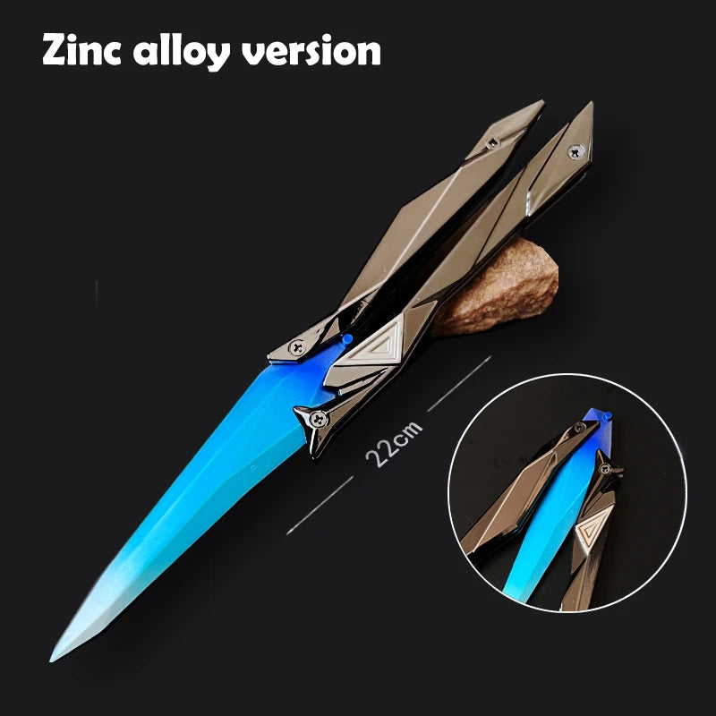 Valorant Singularity Butterfly Knife Foldable Replica Toy for Boys Plastic Model Collectible Melee Gear for Cosplay Gaming