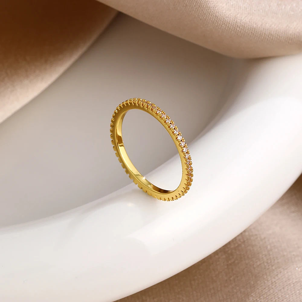 925 Sterling Silver gilding Rings Gold Color Sparking Popular LOVE Wedding Ring Certified Women Engagement Jewelry Anniversary