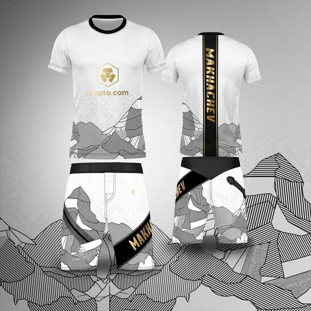 MMA Top Boxing Islam Makhachev Fighting Match T-shirt Shorts Men's Breathable Quick Drying Shirt Wrestling Children's Set