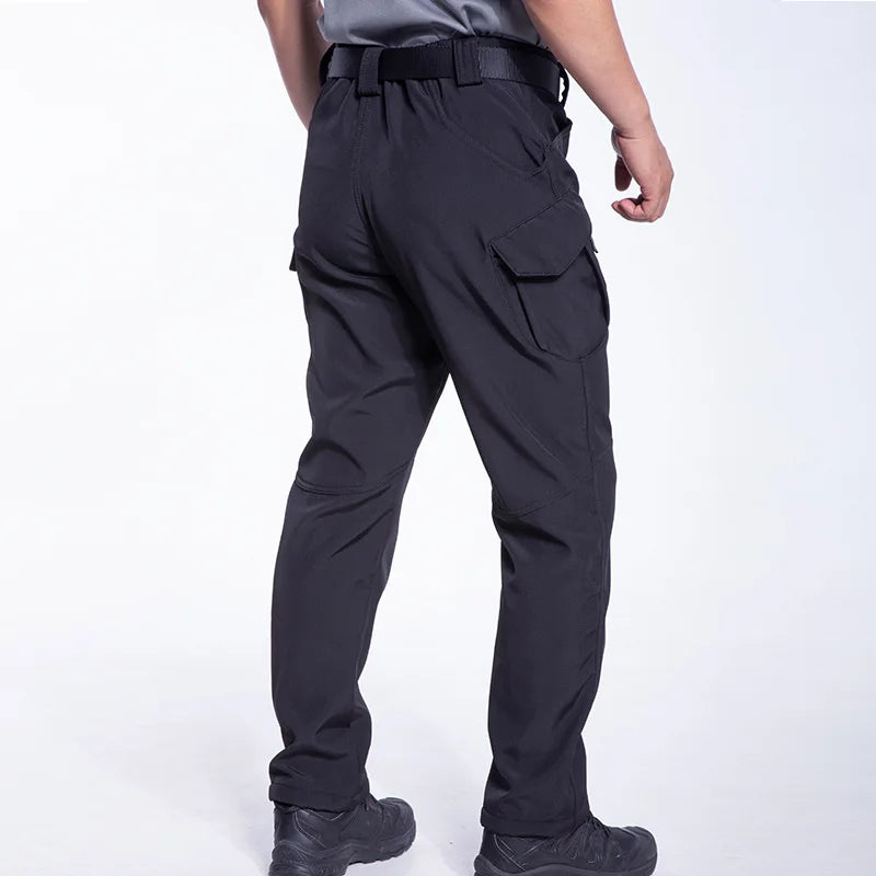 Men's Fleece Lined Winter Warm Tactical Pants Waterproof Hiking Casual Thermal Work Cargo Pants Insulated Skiing Outdoor Sports