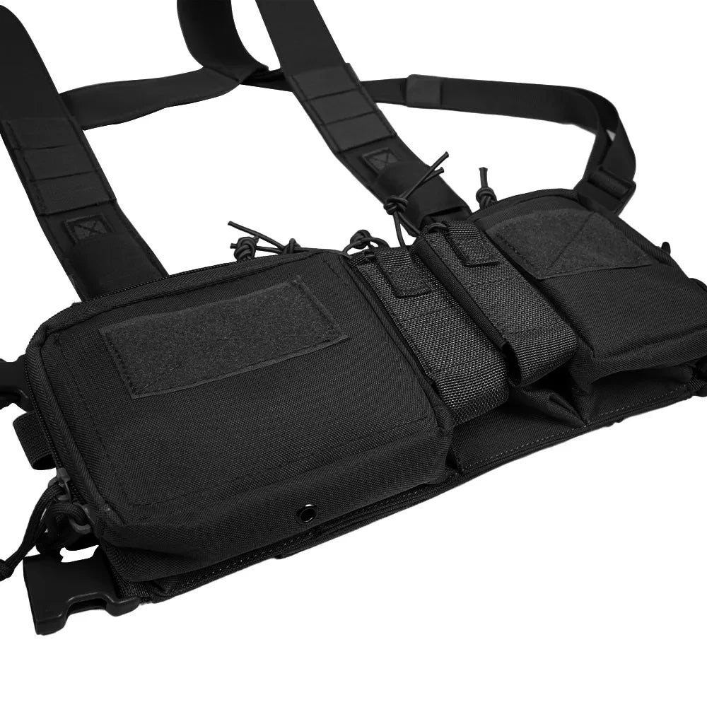 Tactical Vest CS Match Wargame Military Gear Pack Outdoor Camping Nylon Chest Rig Vest Fit Airsoft Hunting Apparel Accessories