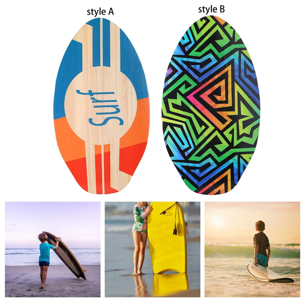 Beach Skimboard for Kids Sand Board Universal Water Sports Good Friction Small Children Surfboard Wooden Skim Board Surf Board