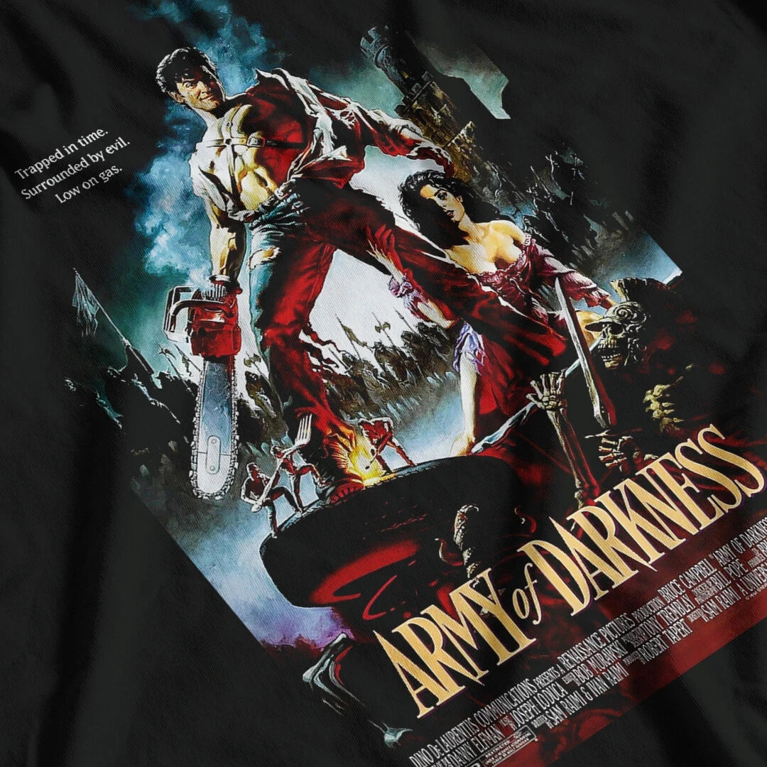 Army of Darkness T-Shirt Mens Classic Cult Horror Comedy Print Retro Evil Dead Fantasy Streetwear Short Sleeve Casual Summer Top