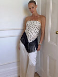 Woman Vintage Embroidery Tassel Shawl Summer Stand Neck Sleeveless Lace Up Irregular Top Female New Bikini Vacation Clothes 2026