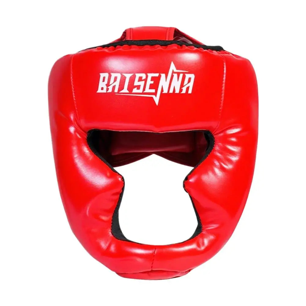 Adjustable Boxing Headgear Full Face Protection Helmet for MMA/ Muay Thai/Kickboxing/Karate Training PU Head Guard for Kid Adult