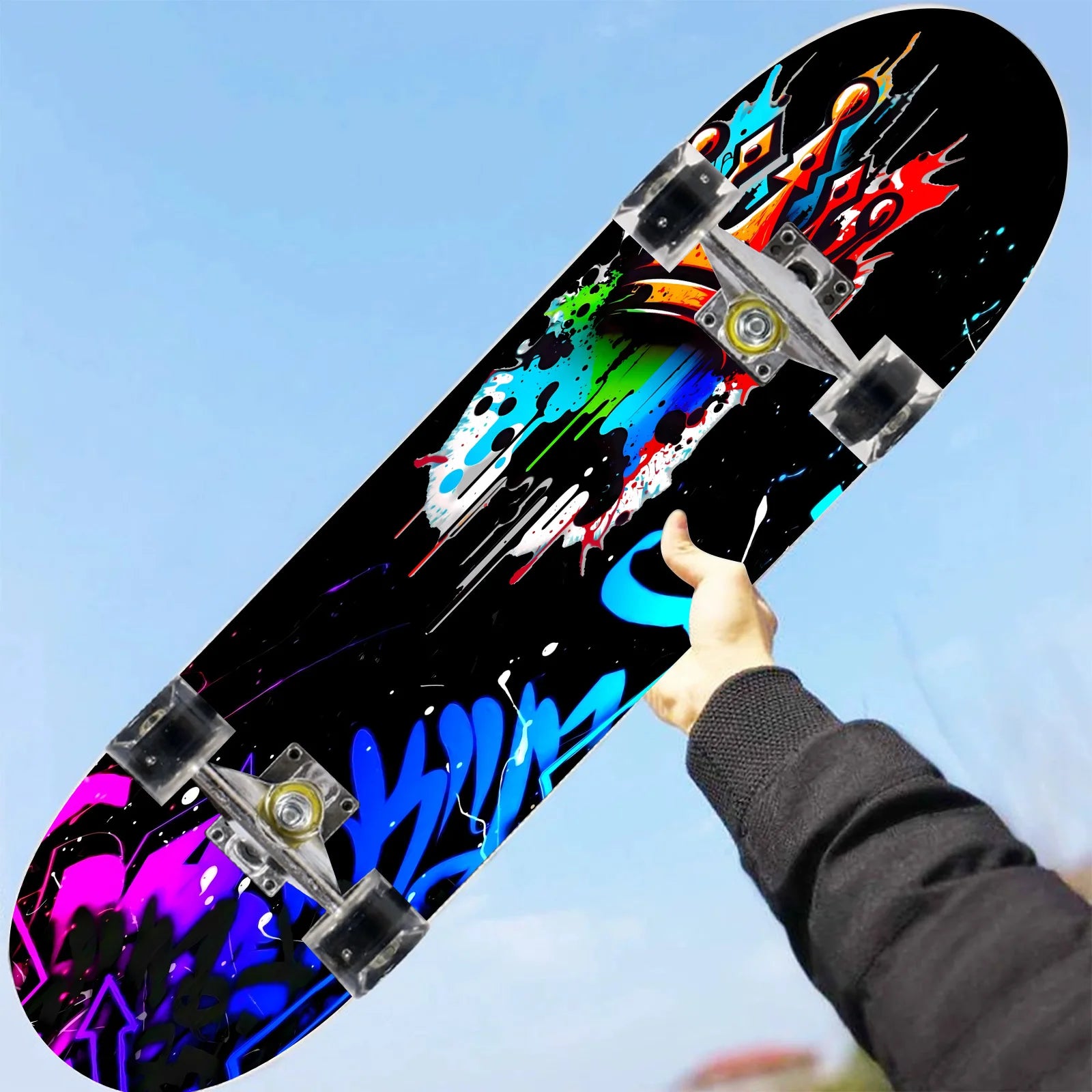 1 piece skateboard trend decorative sticker, creative personality cool self-adhesive four-wheel skateboard sticker, easy tostick