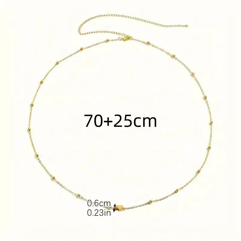 Girls Simple Heart Beaded Belly Chains For Women Fashion Metal Beach Bikini Waist Chains  Body Jewelry Accessories