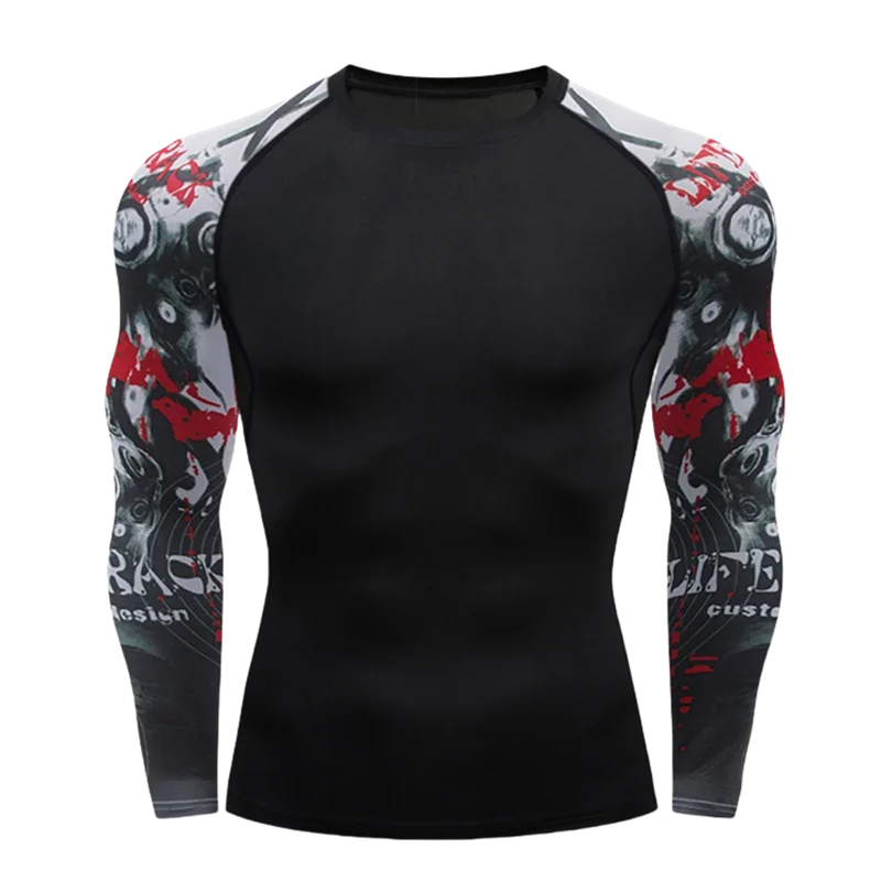 MMA T-shirt Men's Rashguard Long Sleeve Muay Thai T-shirts Gi BJJ Jiu Jitsu MMA Compression Shirt Fitness Gym Boxing Jerseys