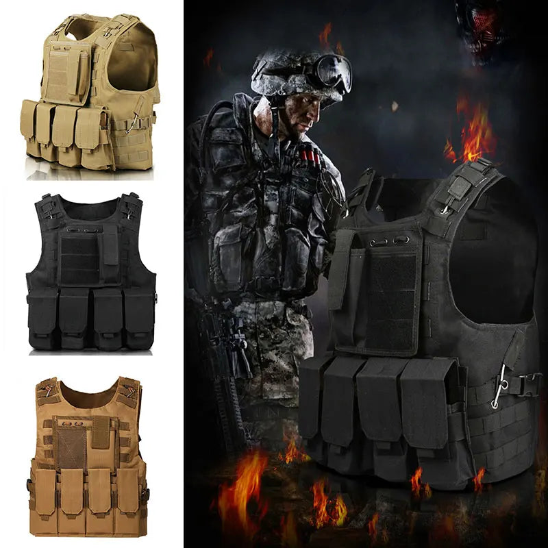 Hunting Camouflage Vest Combat Security Waistcoat Tactical Vest CS Game Airsoft Assault Molle Vest Equipment Outdoor Clothing