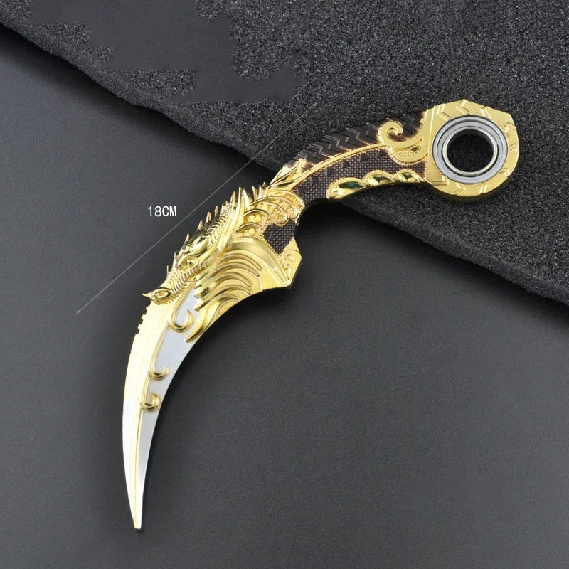 Karambit Claw Knife Model Toy 17cm 6.7inch Zinc Alloy Metal Non Sharp Rotating Collectible Accessory