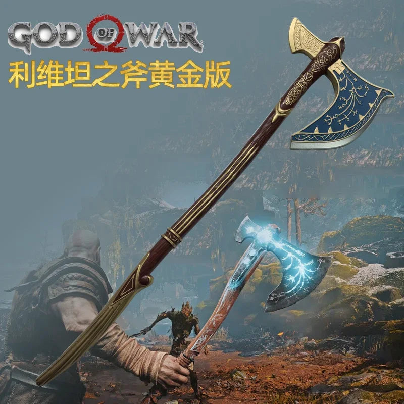 1:1 God of War 4 War Beast Axe Leviathan Gold Edition Cosplay Pirate Ghost Axe Prop sword Role Playing Cos Axe PU Boy toy sword