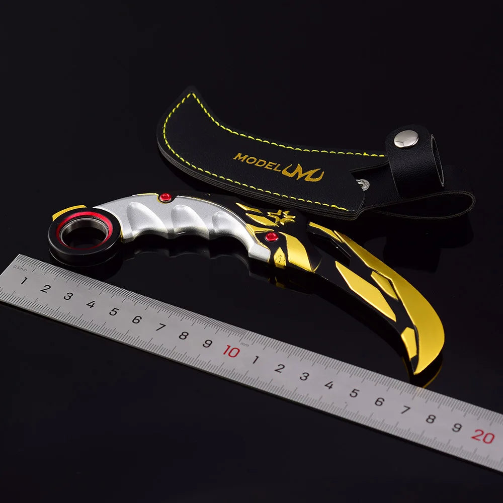 17cm Valorant Championships Karambit Knife Rotatable Samurai Alloy Model Melee Reaver Weapon Katana Training Knives Toys Boys